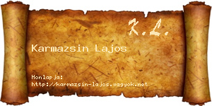 Karmazsin Lajos névjegykártya