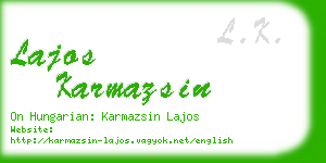 lajos karmazsin business card